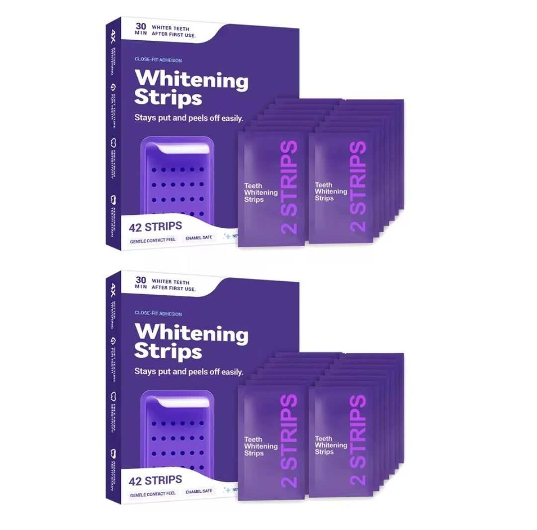 Purple Teeth Whitning Strips Oral Hygiene Mint Fresh Breath Brighten Tooth Bleaching Lasting Oral Care Tooth Brightening Patches( 14 Strips)