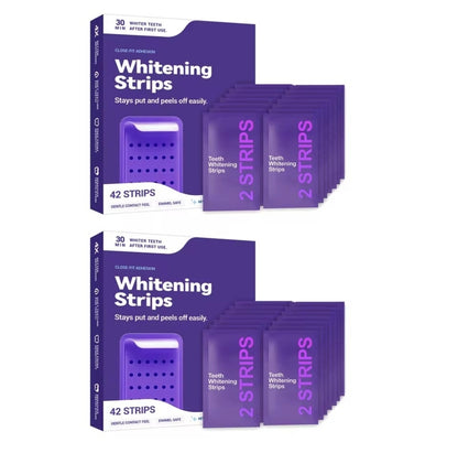 Purple Teeth Whitning Strips Oral Hygiene Mint Fresh Breath Brighten Tooth Bleaching Lasting Oral Care Tooth Brightening Patches( 14 Strips)