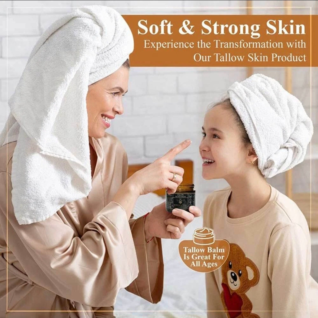 Organic Grass Fed Beef Tallow Moisturizing Cream Body Care Balm with Raw Honey