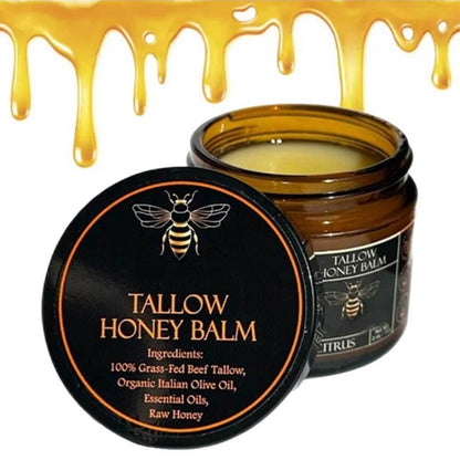 Organic Grass Fed Beef Tallow Moisturizing Cream Body Care Balm with Raw Honey