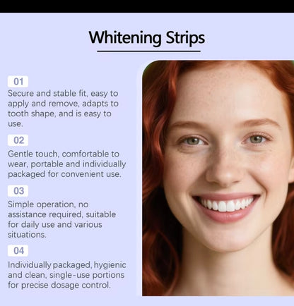 Purple Teeth Whitning Strips Oral Hygiene Mint Fresh Breath Brighten Tooth Bleaching Lasting Oral Care Tooth Brightening Patches( 14 Strips)